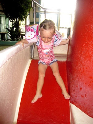 Det åktes rutschkana efter rutschkana..