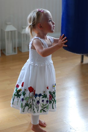 Oliven övade boxning :)