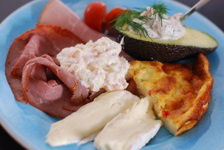 Gårdagens middag, ett i hop plock av vad som fanns i kylen.