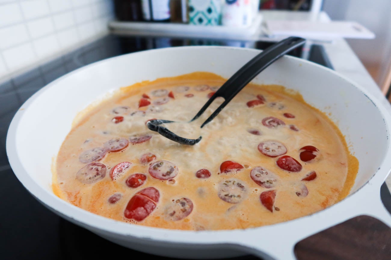 Tärnad lax till pasta