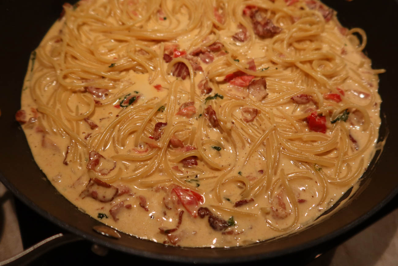 Serveringsklar baconpasta